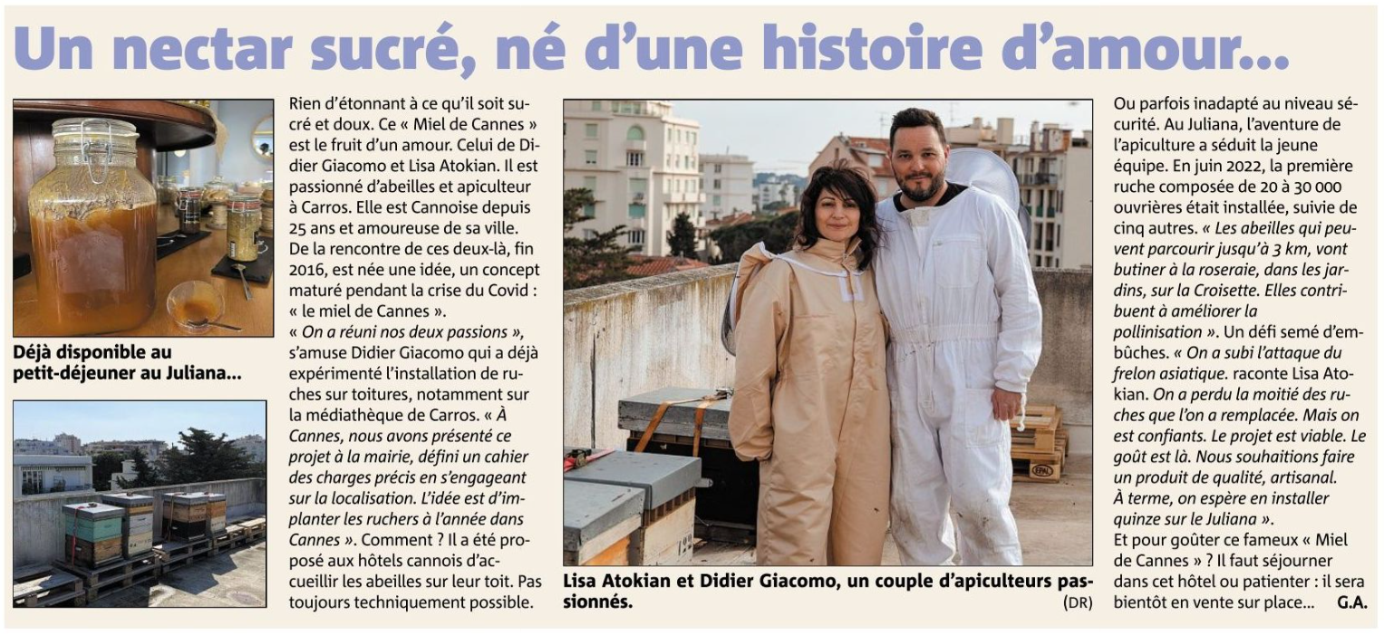 article Nice Matin Miel de Cannes