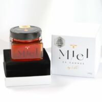 Pot sérigraphié Miel de Cannes toutes fleurs 240 grammes net produit dans son coffret de luxe
